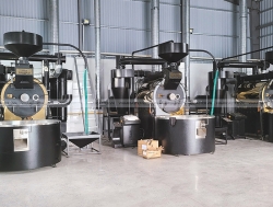 Lắp hệ thống 4 máy rang cà phê công suất 120kg Auto cho nhà máy Huy Hiển 