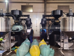 Lắp đặt nhiều máy rang cà phê công suất 120kg, 180kg cho nhà máy An Thái