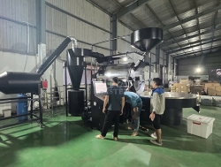 Lắp đặt hệ thống máy rang cà phê 120kg UG auto cho SCAFE Hà Nội